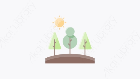 图片素材-028-树木trees扁平卡通生态元素图标