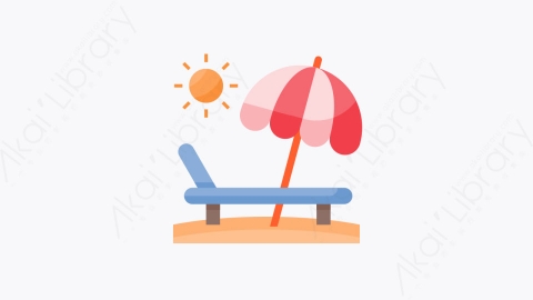 图片素材-029-沙滩椅beach_chair扁平卡通夏季海滩元素图标