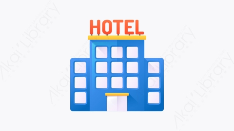 图片素材-029-酒店hotel扁平卡通位置元素图标