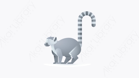 图片素材-030-狐猴lemur卡通动物元素图标
