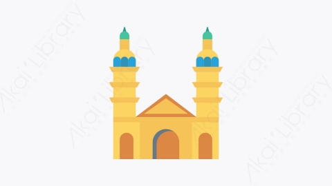 图片素材-030-清真寺mosque扁平卡通旅游旅行游记元素图标