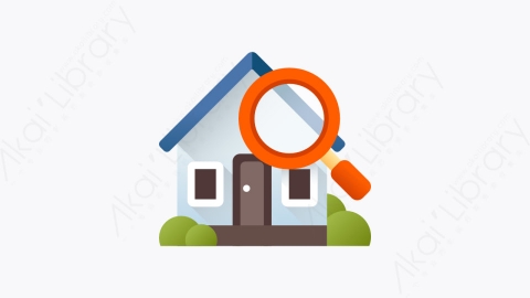 图片素材-030-搜索search扁平卡通房地产元素图标