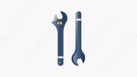 图片素材-030-扳手wrench扁平卡通施工工具图标