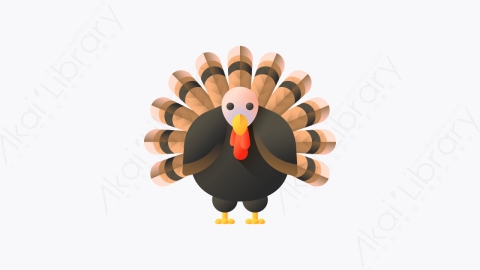 图片素材-031-土耳其turkey扁平卡通感恩节元素图标