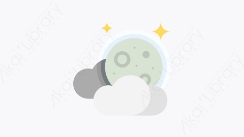 图片素材-032-多云-夜晚-1cloudynight扁平卡通天气元素图标