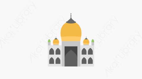图片素材-032-清真寺mosque扁平卡通城市地图图标