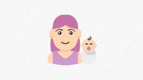 图片素材-033-母亲mother扁平卡通妇女节元素图标