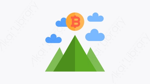 图片素材-033-山区mountain扁平卡通金融财经比特币元素图标