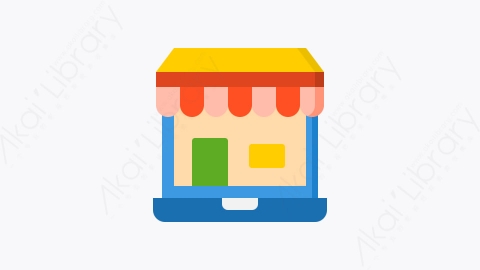 图片素材-033-网上商店online_shop扁平卡通购物在线元素图标