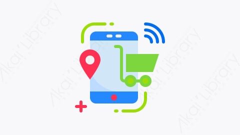 图片素材-033-网上购物online_shopping扁平卡通智能技术元素图标