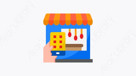 图片素材-033-网上商店online_store扁平卡通物联网元素图标
