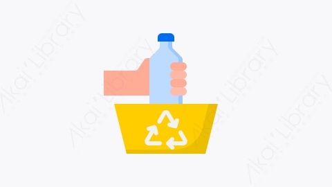 图片素材-033-回收站recycle_bin扁平卡通回收站元素图标