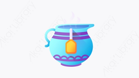 图片素材-033-茶壶teapot扁平卡通印度元素图标