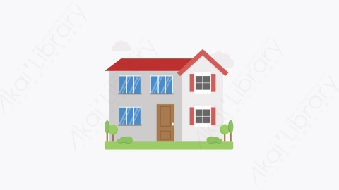 图片素材-034-乡村公寓country_house扁平卡通房屋建筑图标