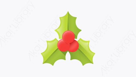 图片素材-034-槲寄生mistletoe扁平卡通圣诞节元素图标