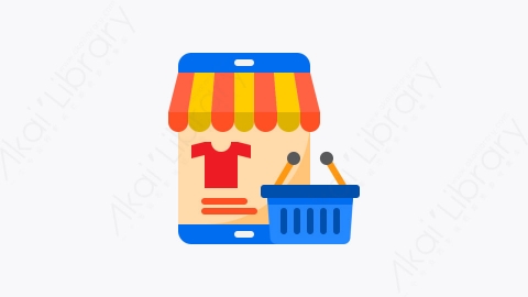 图片素材-034-网上购物online_shopping扁平卡通电子商务和购物元素图标