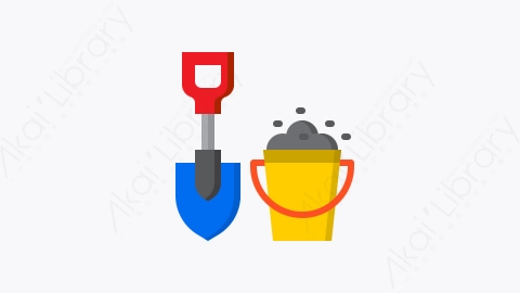 图片素材-034-电铲shovel扁平卡通劳动工人道具元素图标
