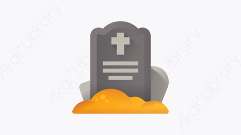 图片素材-034-墓碑tombstone扁平卡通万圣节元素图标