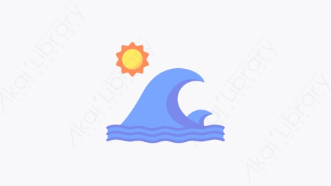 图片素材-034-海浪waves扁平卡通海洋沙滩元素图标