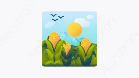 图片素材-035-玉米corn扁平卡通景观元素图标