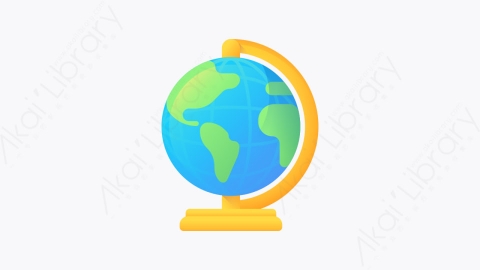 图片素材-035-地球仪globe扁平卡通教育元素图标