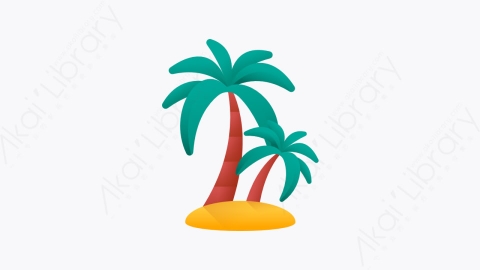 图片素材-035-棕榈树palmtree扁平卡通埃及元素图标