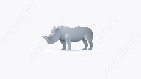 图片素材-035-犀牛rhinoceros卡通动物元素图标