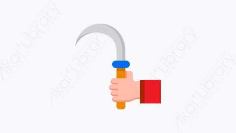 图片素材-036-镰刀Sickle扁平卡通劳动工人道具元素图标