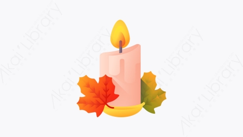 图片素材-036-蜡烛candle扁平卡通感恩节元素图标