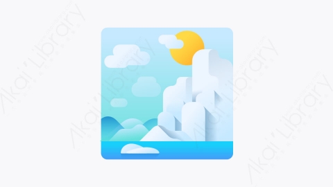 图片素材-036-冰川glacier扁平卡通景观元素图标