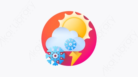 图片素材-036-暴风雪snowstorm扁平卡通天气元素图标