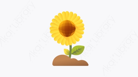 图片素材-036-向日葵sunflower扁平卡通秋天的元素图标