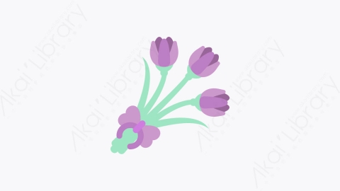 图片素材-036-郁金香tulips扁平卡通妇女节元素图标