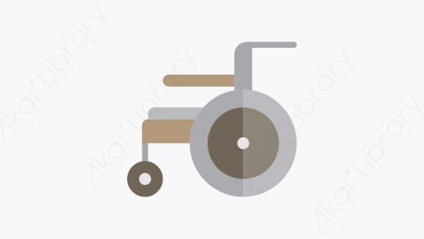 图片素材-036-轮椅wheelchair扁平卡通卫生保健元素图标