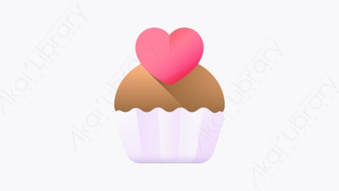 图片素材-037-纸杯蛋糕cupcake扁平卡通情人节元素图标