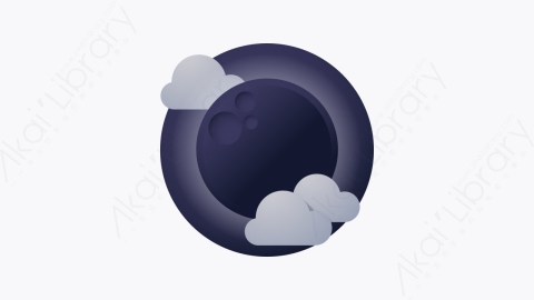 图片素材-037-日蚀eclipse扁平卡通天气元素图标