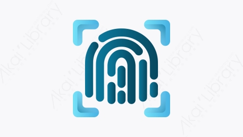 图片素材-037-指纹fingerprint扁平卡通网络安全元素图标