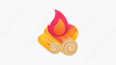 图片素材-038-营火campfire扁平卡通冬季元素图标