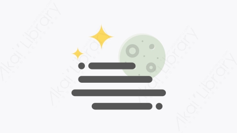 图片素材-038-雾夜foggynight扁平卡通天气元素图标