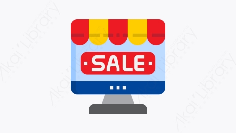 图片素材-038-网上商店online_shop扁平卡通电子商务元素图标