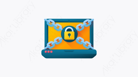 图片素材-038-勒索软件ransomware扁平卡通网络安全元素图标