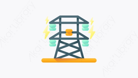 图片素材-038-电塔tower扁平卡通生态元素图标