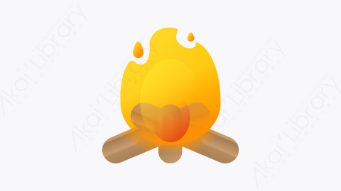 图片素材-039-篝火bonfire扁平卡通暑假元素图标