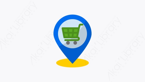 图片素材-039-购物shopping扁平卡通导航和地图元素图标