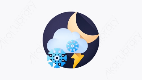图片素材-039-暴风雪snowstorm扁平卡通天气元素图标