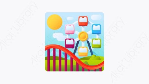 图片素材-039-主题公园theme_park扁平卡通景观元素图标