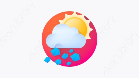 图片素材-040-冰雹hail扁平卡通天气元素图标