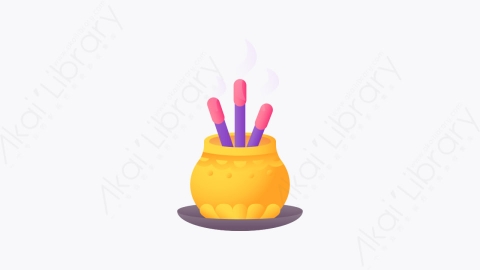 图片素材-040-香incense扁平卡通印度元素图标