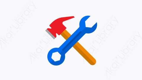 图片素材-040-扳手wrench扁平卡通劳动工人道具元素图标