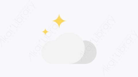 图片素材-041-多云-夜晚cloudynight扁平卡通天气元素图标